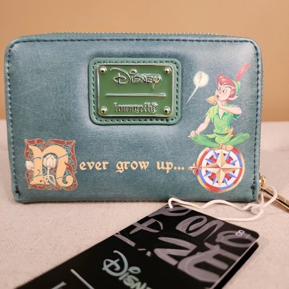 Loungefly Disney Peter Pan Classic Story Book Series Zip around Wallet NEW - Picture 7 of 13